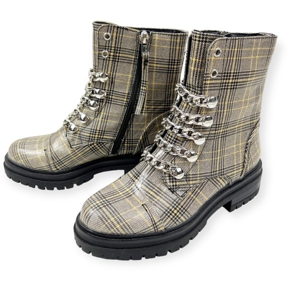 CIRCUS Sam Edelman Gili Plaid Combat Boots Platform 6 - Picture 3 of 11